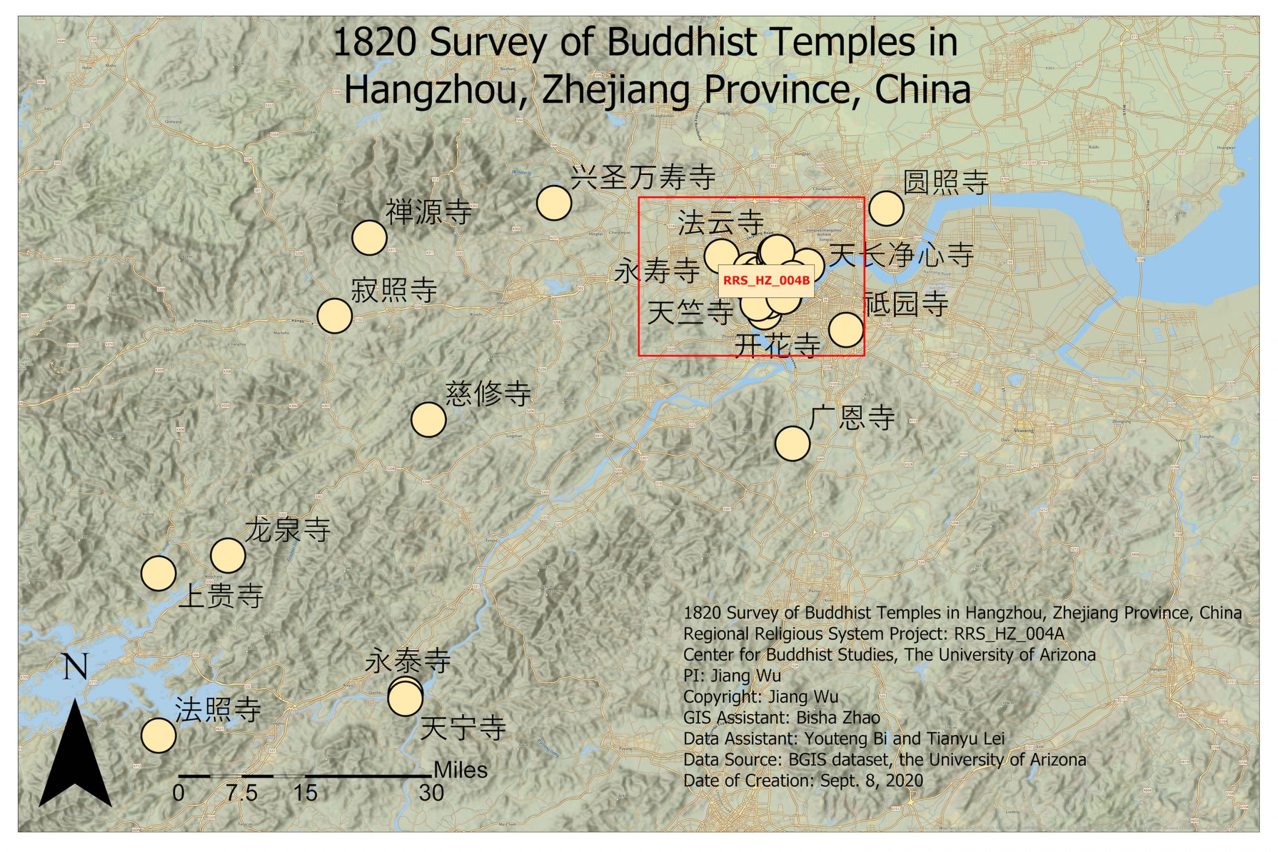 1820 Survey of Buddhist Temples in Hangzhou, Zhejiang Province, China