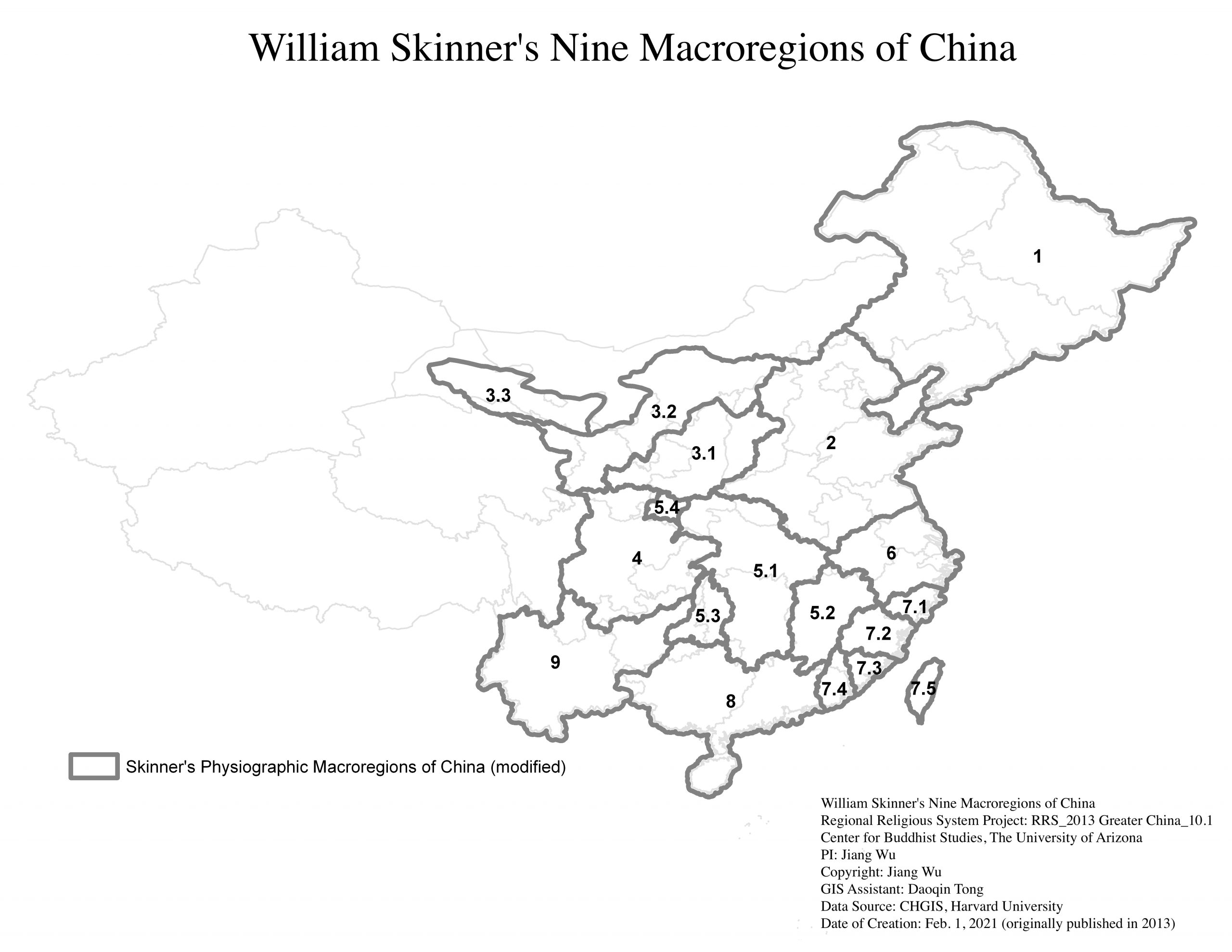 William Skinner’s Nine Macroregions of China