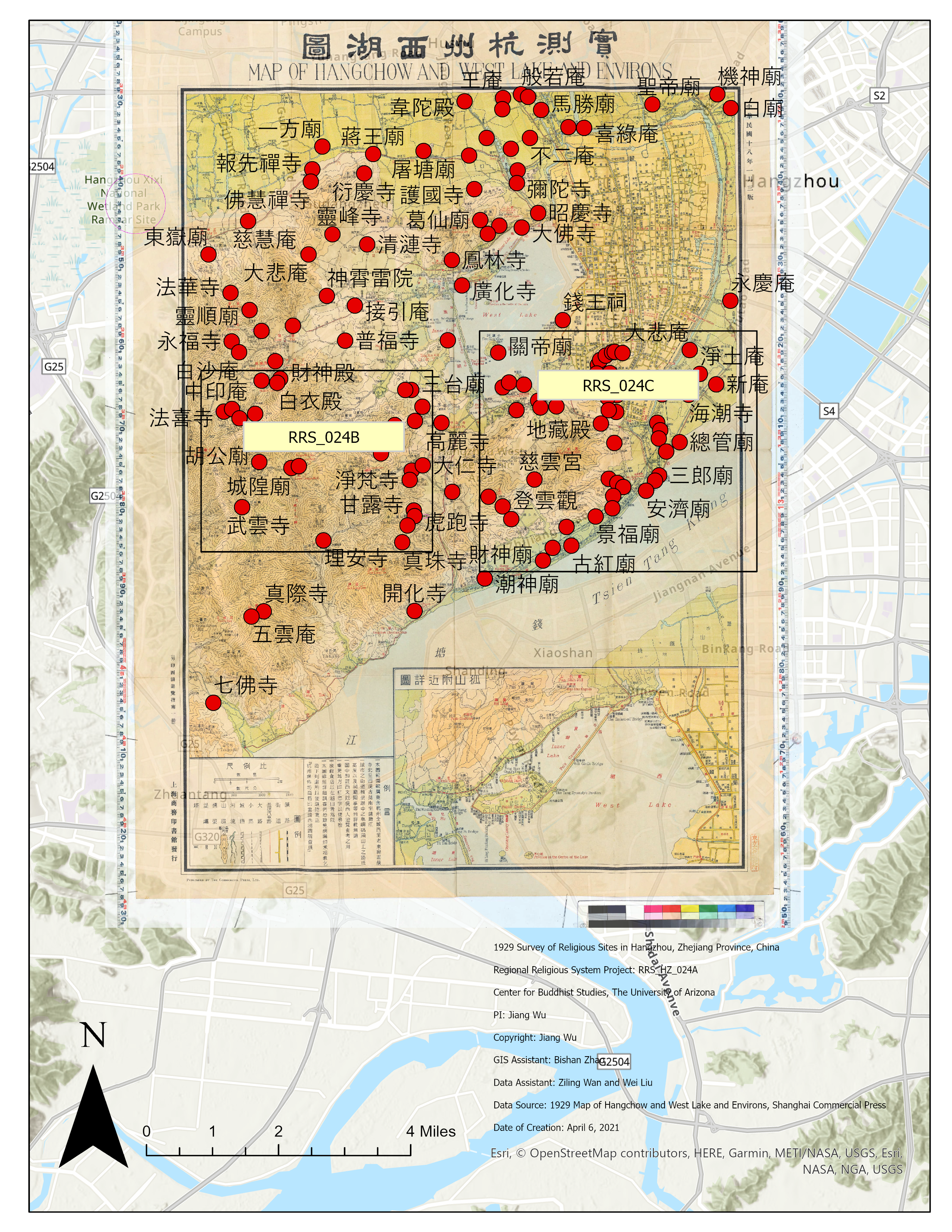 1929 Survey of Religious Sites in Hangzhou, Zhejiang Province, China